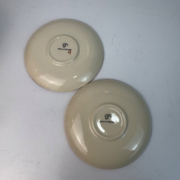 Franciscan Apple Earthenware Hand-Painted Tea Cups & Saucers Set Of 2 England - Picture 5 of 6